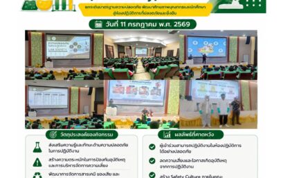 คณะวิทย์ฯ มรภ.สุราษฎร์ธานี เดินหน้าจัดอบรม “Lab Safety ปีที่ 2” มุ่งสร้างวัฒนธรรมความปลอดภัย ขับเคลื่อนสู่ความยั่งยืน