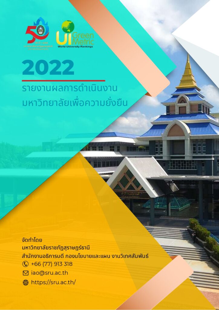 หน้าปกรายงานผลการดำเนินงาน UI GreenMetric ประจำปี 2022