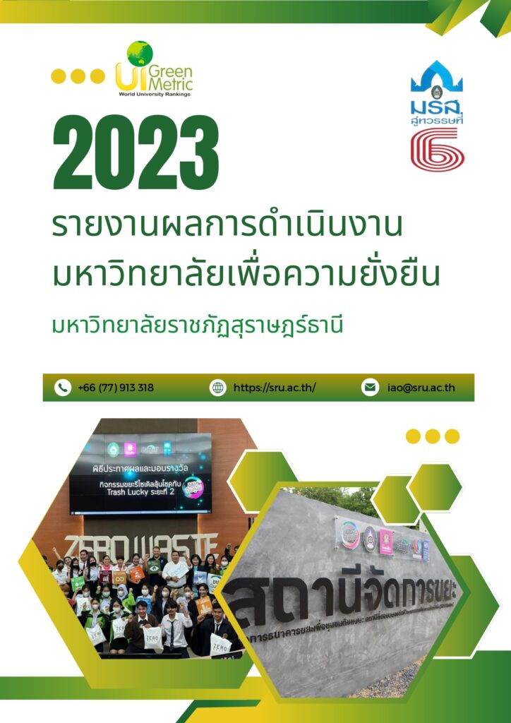 หน้าปกรายงานผลการดำเนินงาน UI GreenMetric ประจำปี 2023